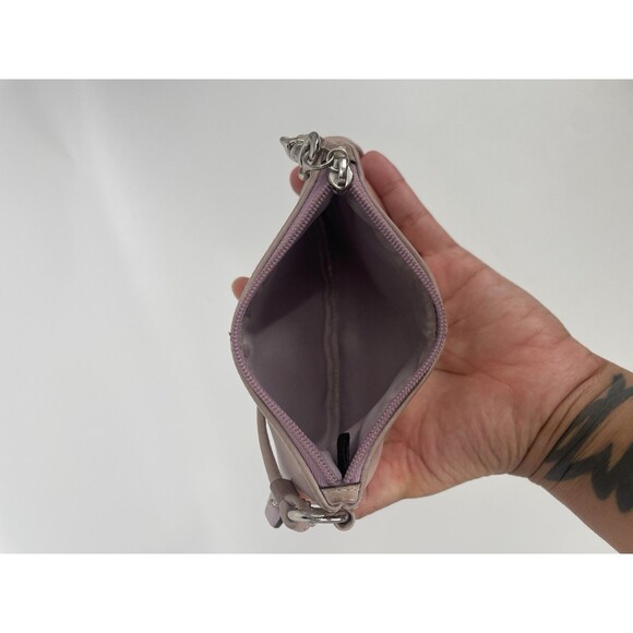 COACH Blush Light Pink Leather Skinny Zipper Wristlet Wallet Logo Tag - Picture 7 of 11